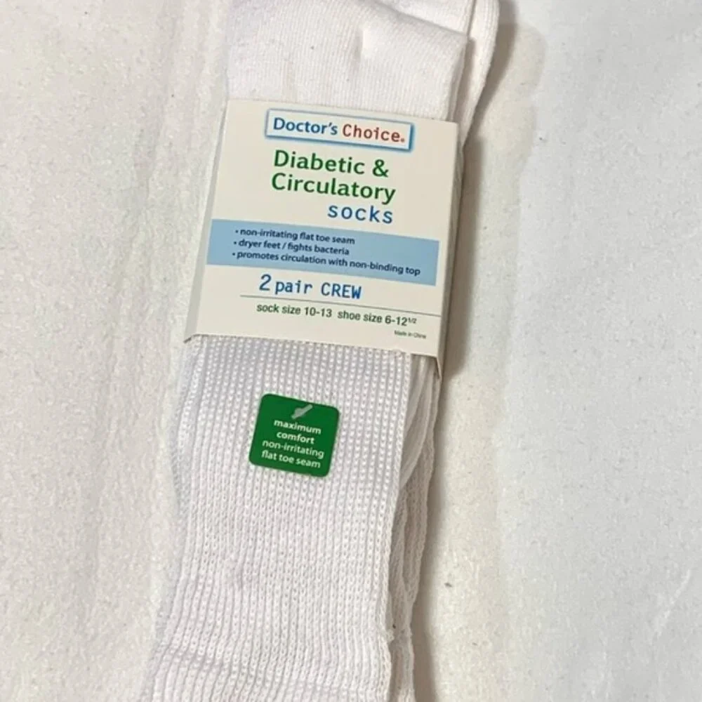 Diabetic Circulatory 2pairs Socks cushioning Soft Stretchy Men Women sz 9-11 New